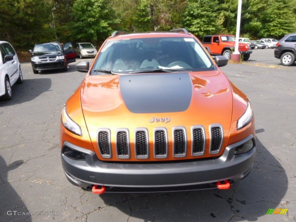 Mango Tango Pearl 2015 Jeep Cherokee Trailhawk 4x4 Exterior Photo #97342857