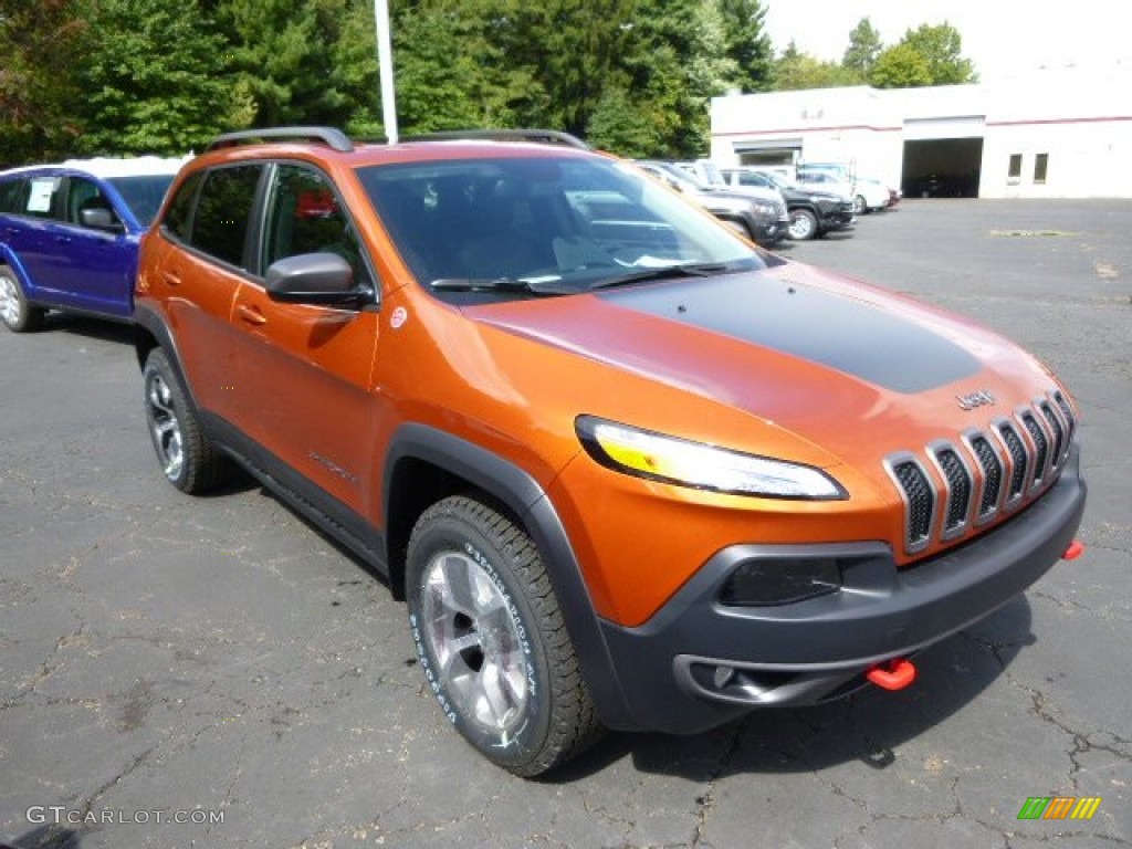 Mango Tango Pearl 2015 Jeep Cherokee Trailhawk 4x4 Exterior Photo #97342881