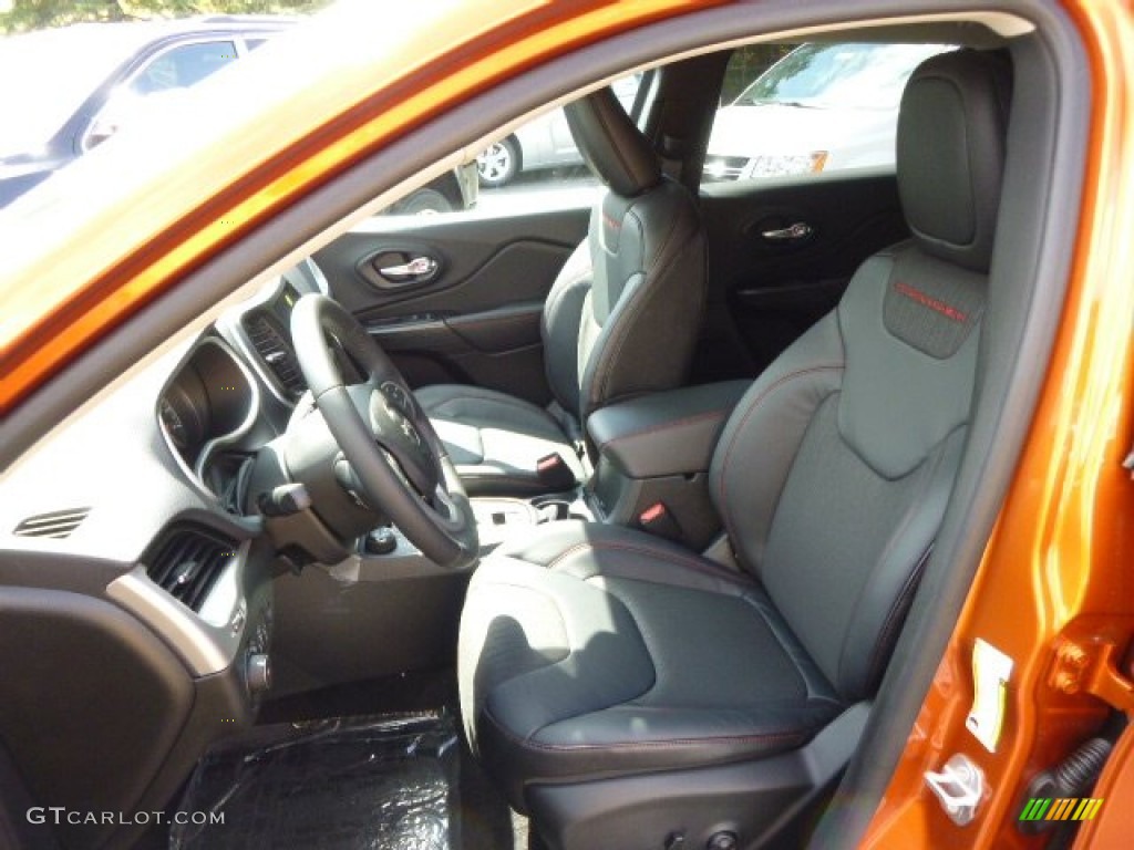 Trailhawk Black Interior 2015 Jeep Cherokee Trailhawk 4x4 Photo #97343019