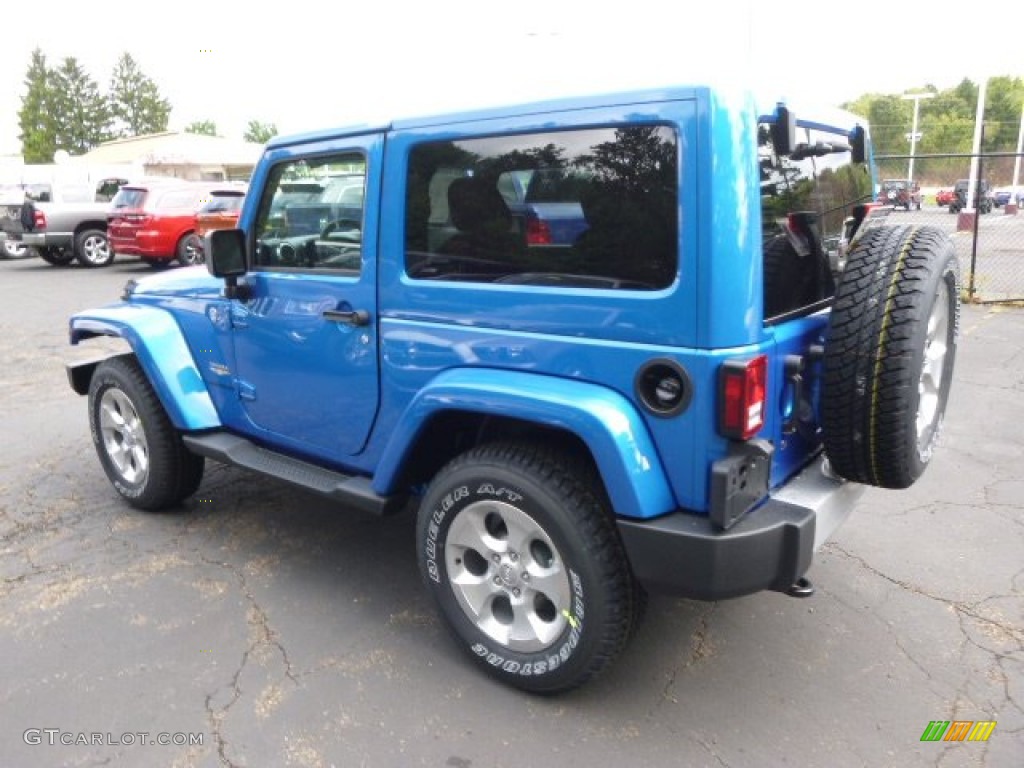 2015 Wrangler Sahara 4x4 - Hydro Blue Pearl / Black photo #8