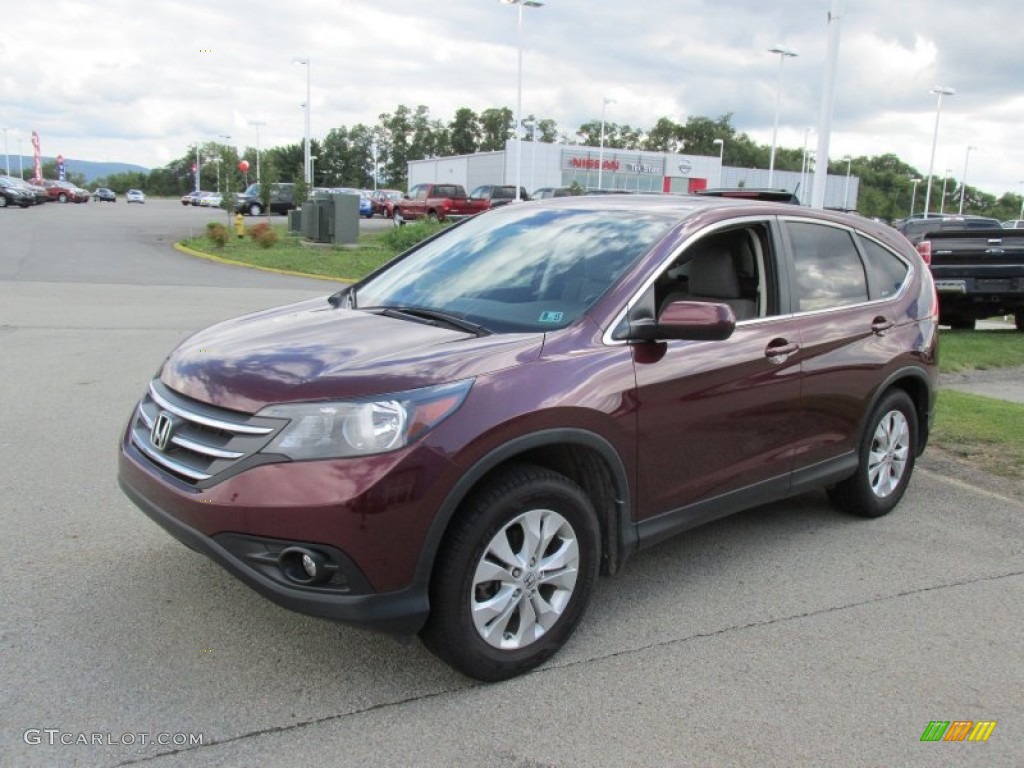 2012 CR-V EX 4WD - Basque Red Pearl II / Gray photo #5