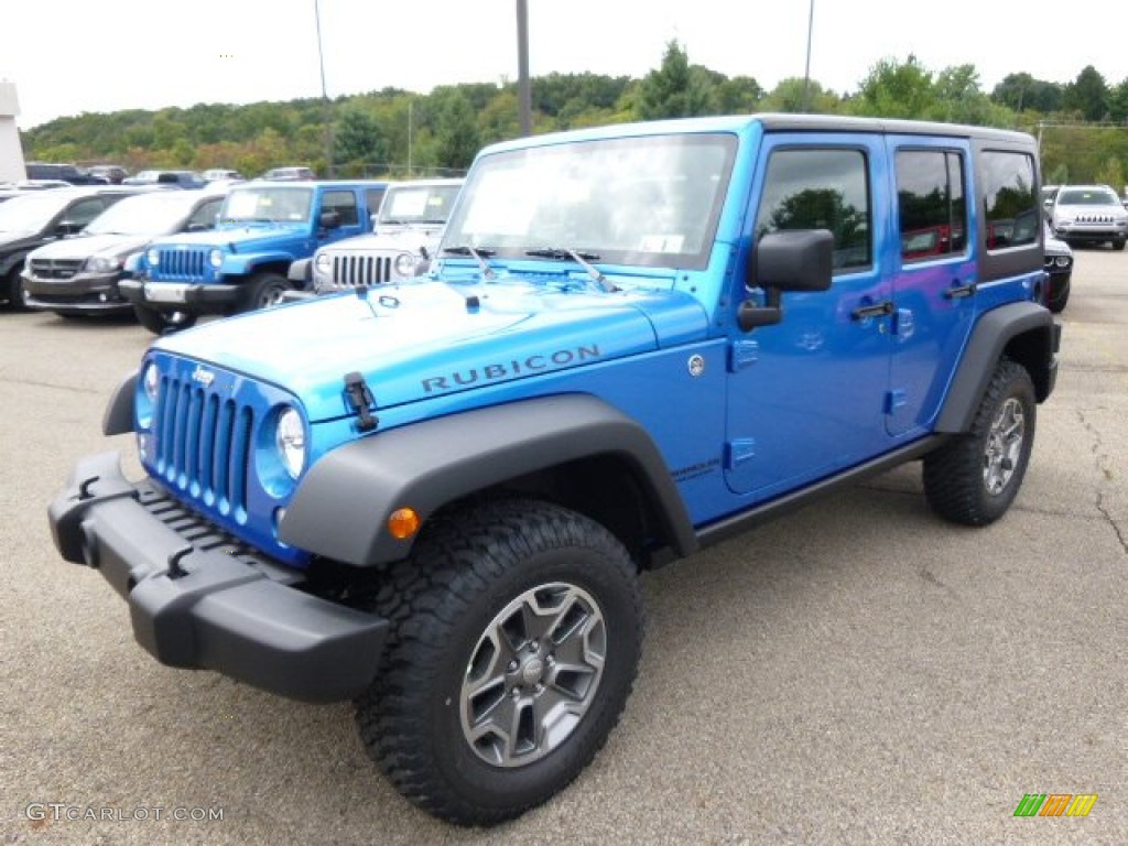 Hydro Blue Pearl 2015 Jeep Wrangler Unlimited Rubicon 4x4 Exterior Photo #97344768
