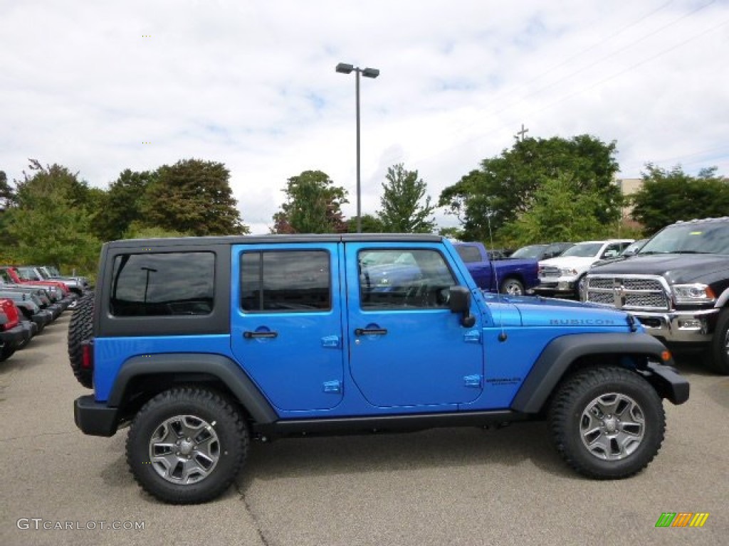 Hydro Blue Pearl 2015 Jeep Wrangler Unlimited Rubicon 4x4 Exterior Photo #97344840