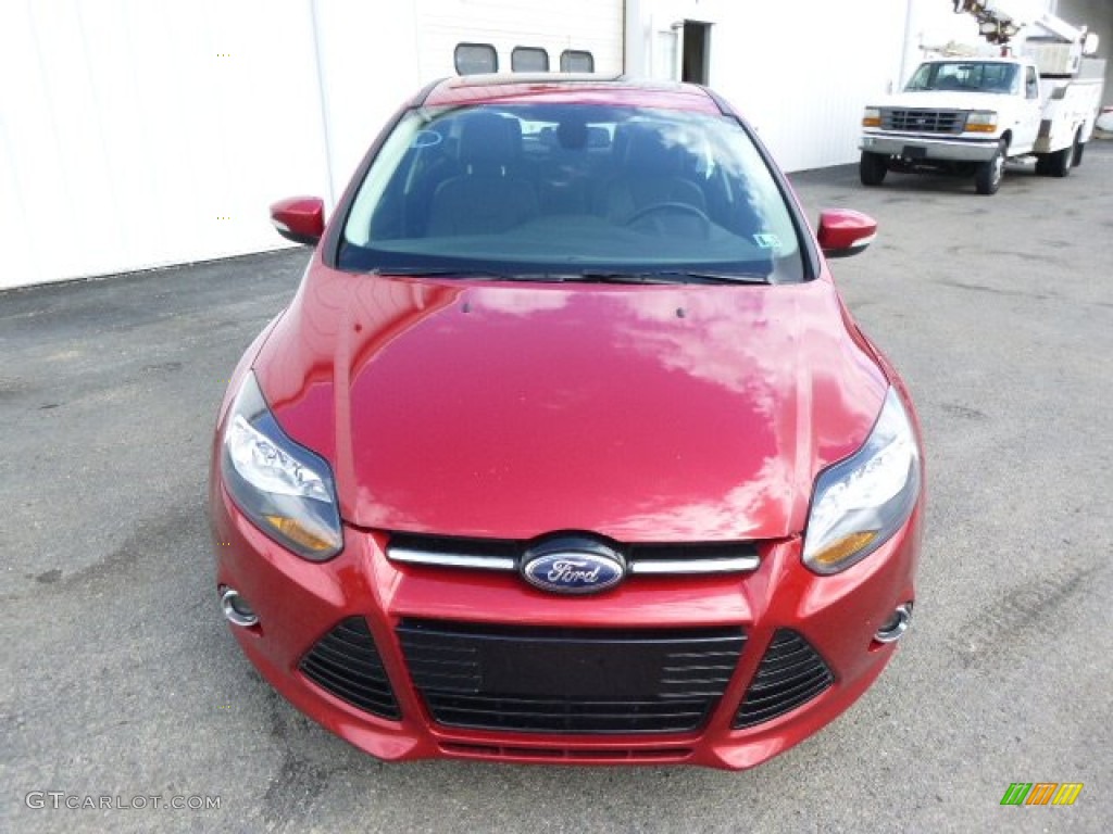 2012 Focus Titanium 5-Door - Red Candy Metallic / Charcoal Black Leather photo #2