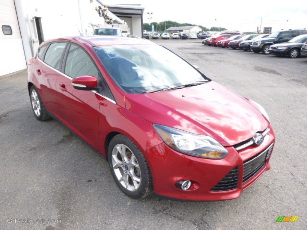 2012 Focus Titanium 5-Door - Red Candy Metallic / Charcoal Black Leather photo #3