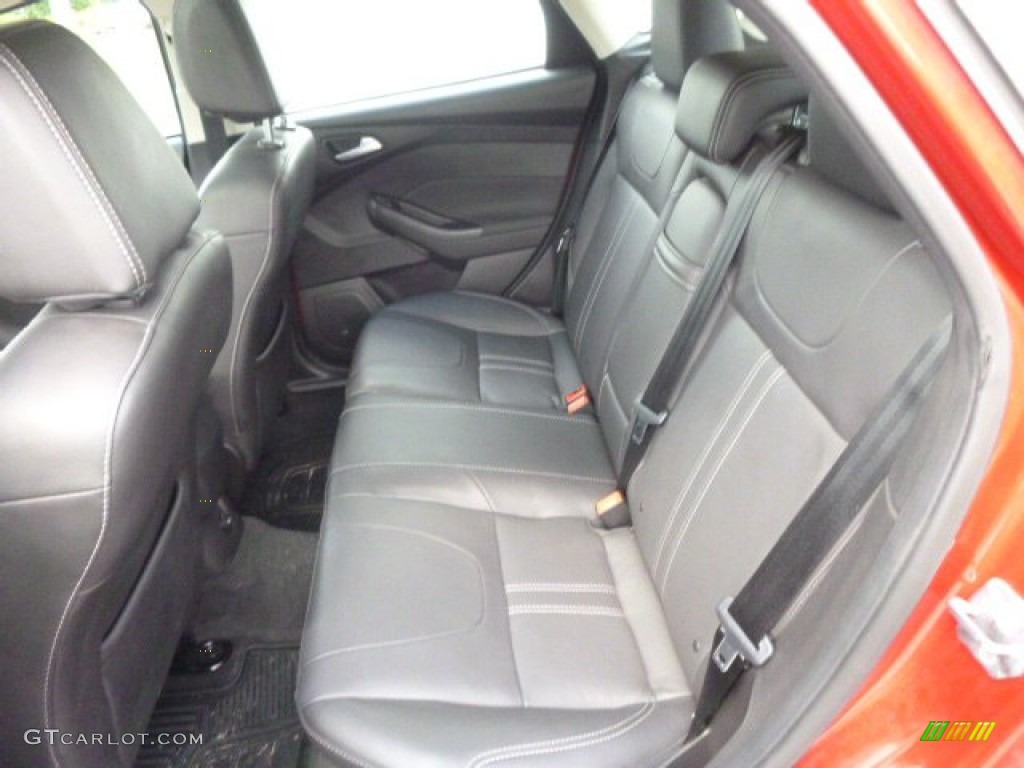 Charcoal Black Leather Interior 2012 Ford Focus Titanium 5-Door Photo #97347039