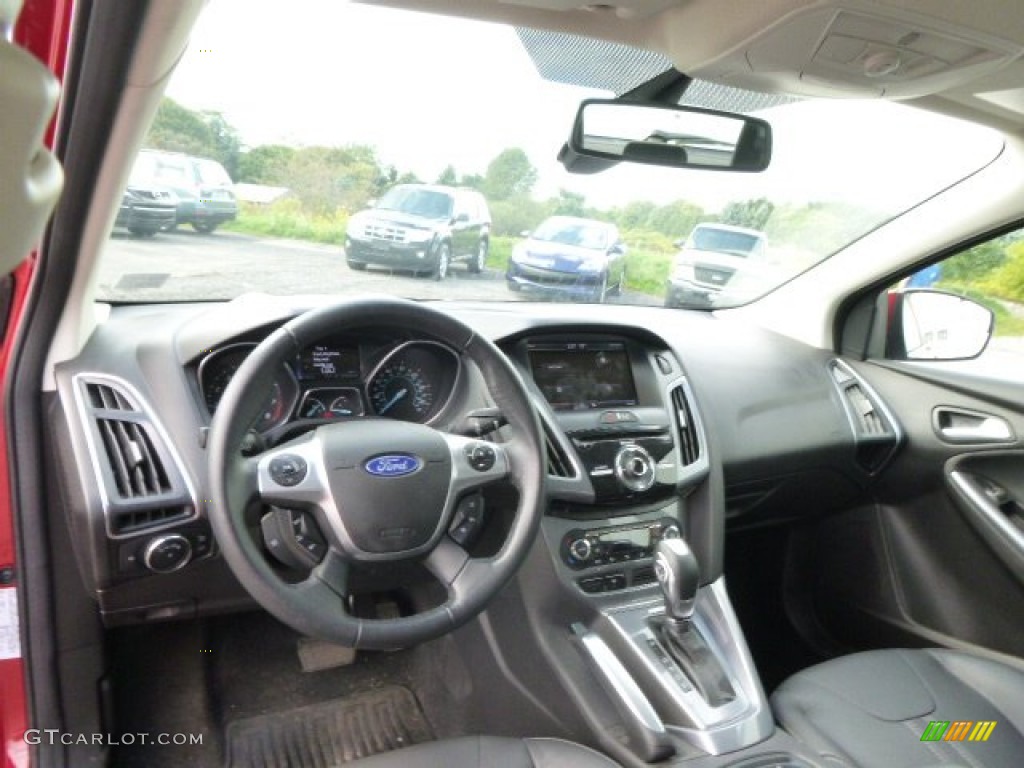 2012 Ford Focus Titanium 5-Door Charcoal Black Leather Dashboard Photo #97347087