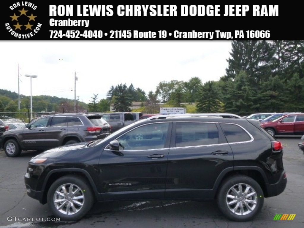 2015 Cherokee Limited 4x4 - Brilliant Black Crystal Pearl / Black photo #1