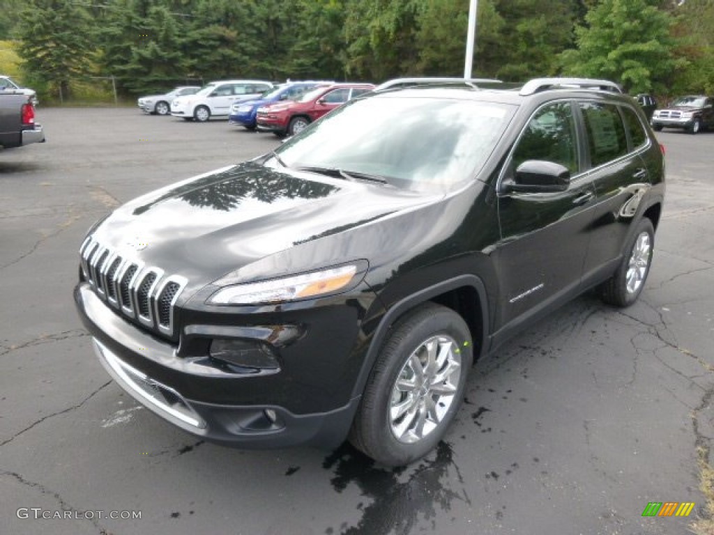 Brilliant Black Crystal Pearl 2015 Jeep Cherokee Limited 4x4 Exterior Photo #97347195