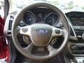 Charcoal Black Leather 2012 Ford Focus Titanium 5-Door Steering Wheel