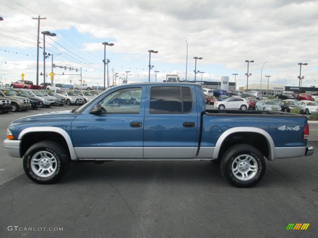 2003 Dakota SLT Quad Cab 4x4 - Atlantic Blue Pearlcoat / Dark Slate Gray photo #4