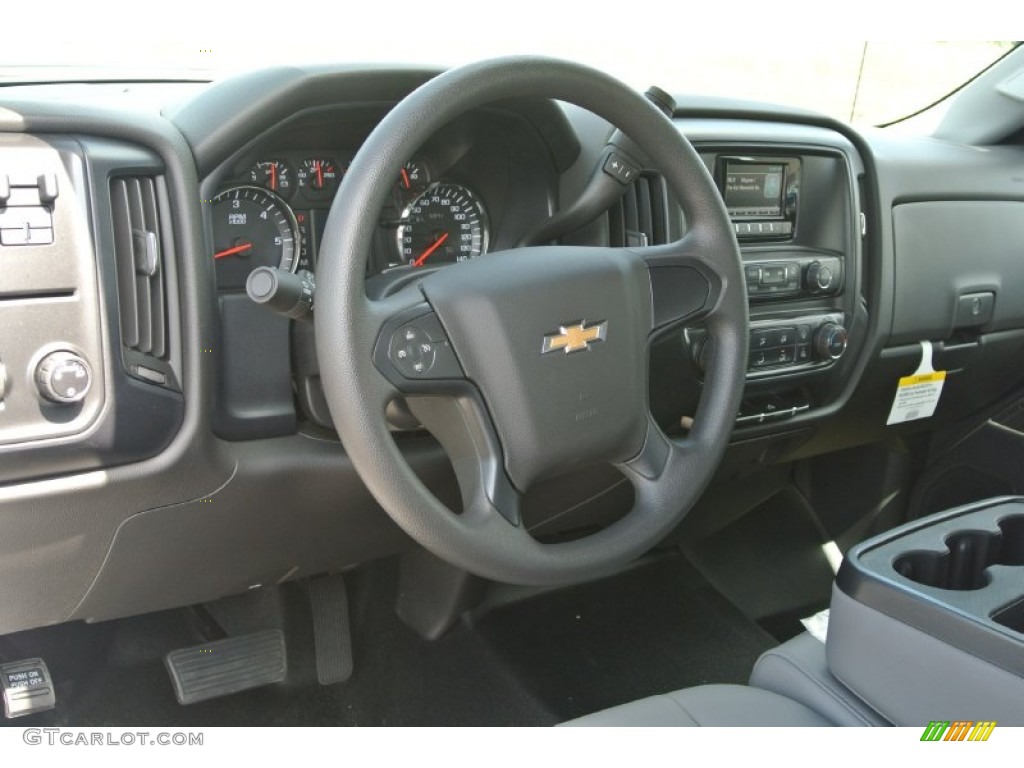 2015 Chevrolet Silverado 2500HD WT Crew Cab 4x4 Utility Jet Black/Dark Ash Steering Wheel Photo #97351005