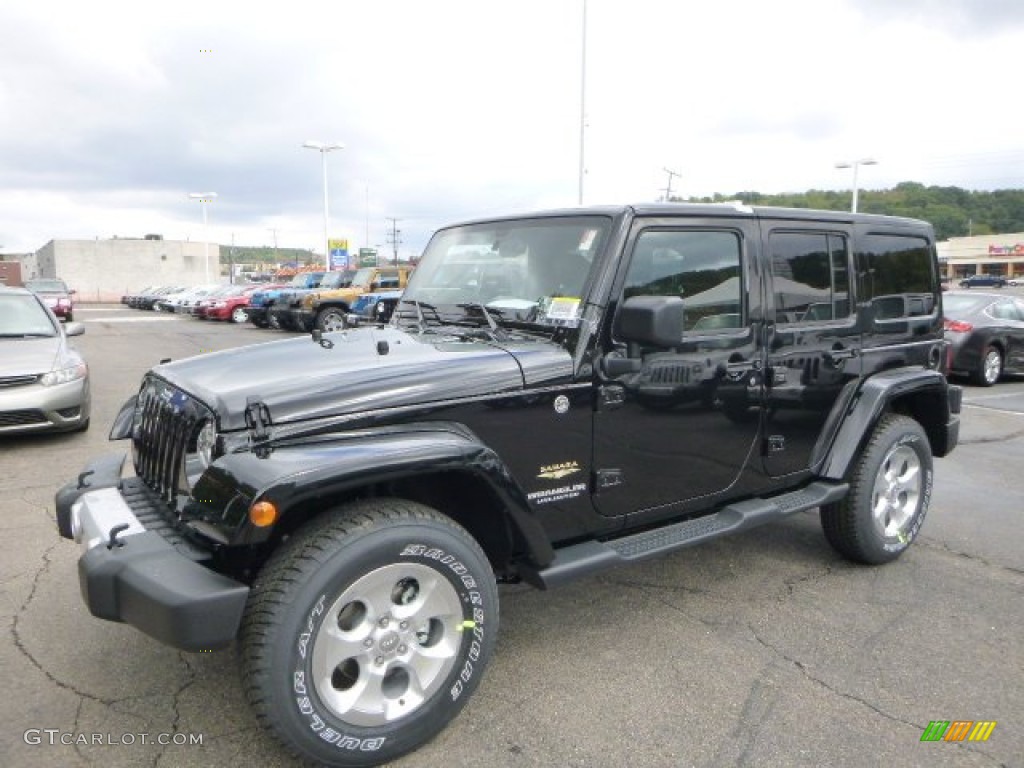 2015 Wrangler Unlimited Sahara 4x4 - Black / Black/Dark Saddle photo #1