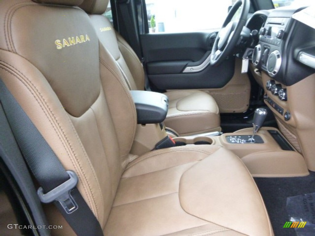 Black/Dark Saddle Interior 2015 Jeep Wrangler Unlimited Sahara 4x4 Photo #97352126