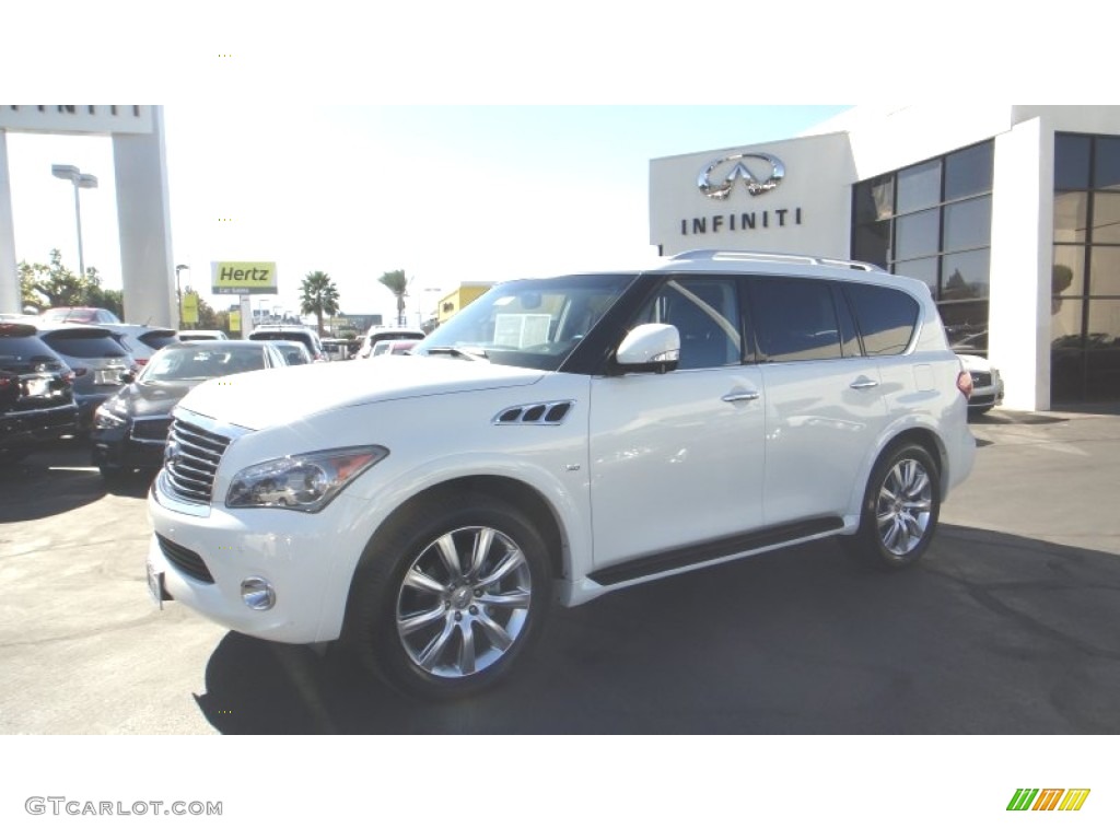 Moonlight White 2014 Infiniti QX80 AWD Exterior Photo #97364427