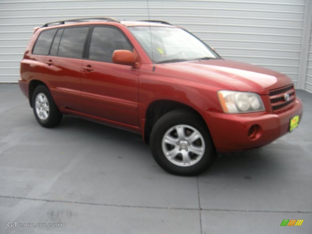 2002 Highlander V6 - Sundown Red Pearl / Ivory photo #1