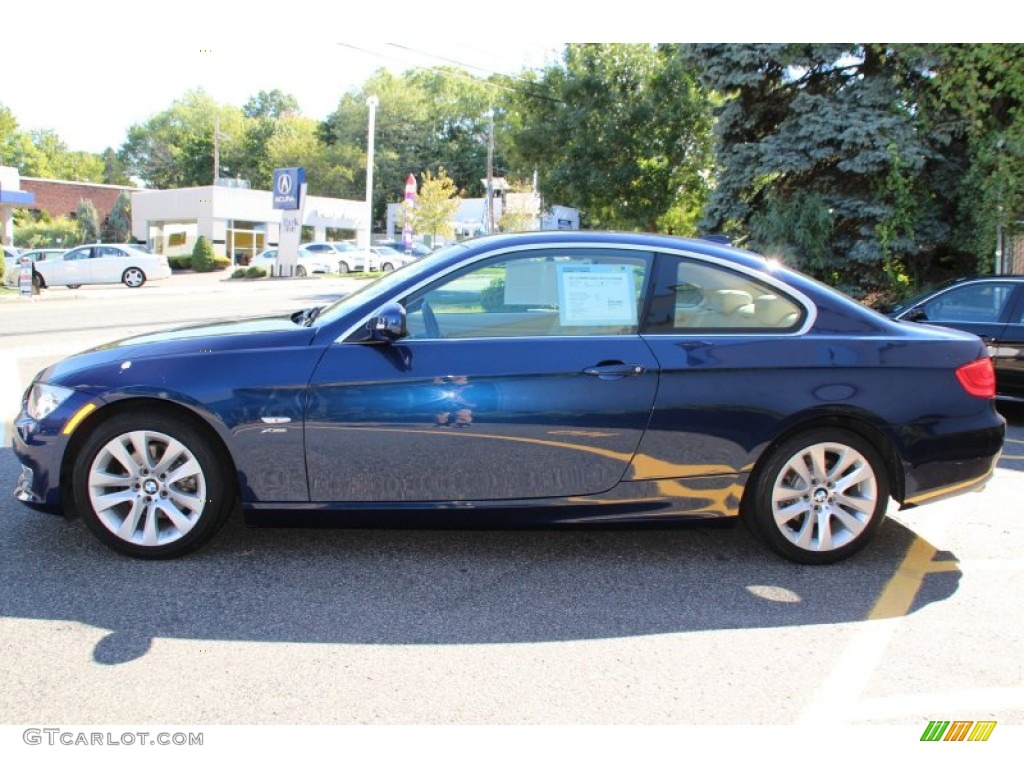 2012 3 Series 328i xDrive Coupe - Deep Sea Blue Metallic / Cream Beige photo #5