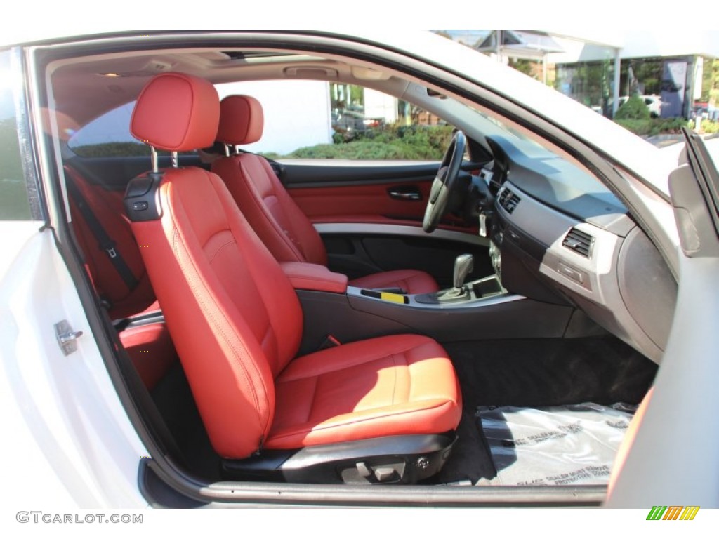 2011 3 Series 328i xDrive Coupe - Mineral White Metallic / Coral Red/Black Dakota Leather photo #27