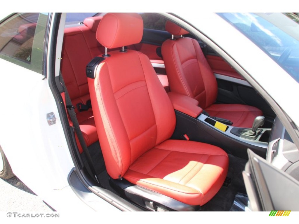 2011 3 Series 328i xDrive Coupe - Mineral White Metallic / Coral Red/Black Dakota Leather photo #28