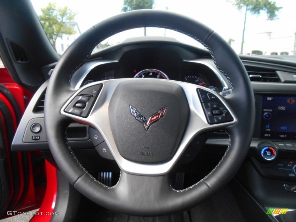 2014 Chevrolet Corvette Stingray Coupe Jet Black Steering Wheel Photo #97389678
