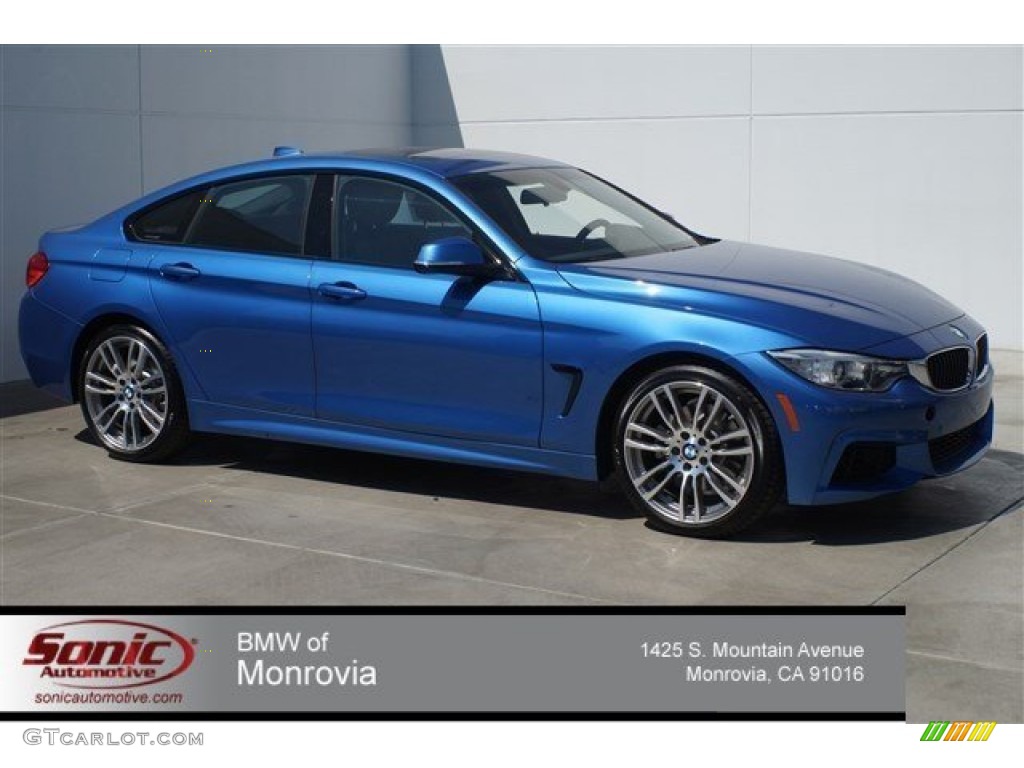 2015 4 Series 428i Gran Coupe - Estoril Blue Metallic / Black photo #1