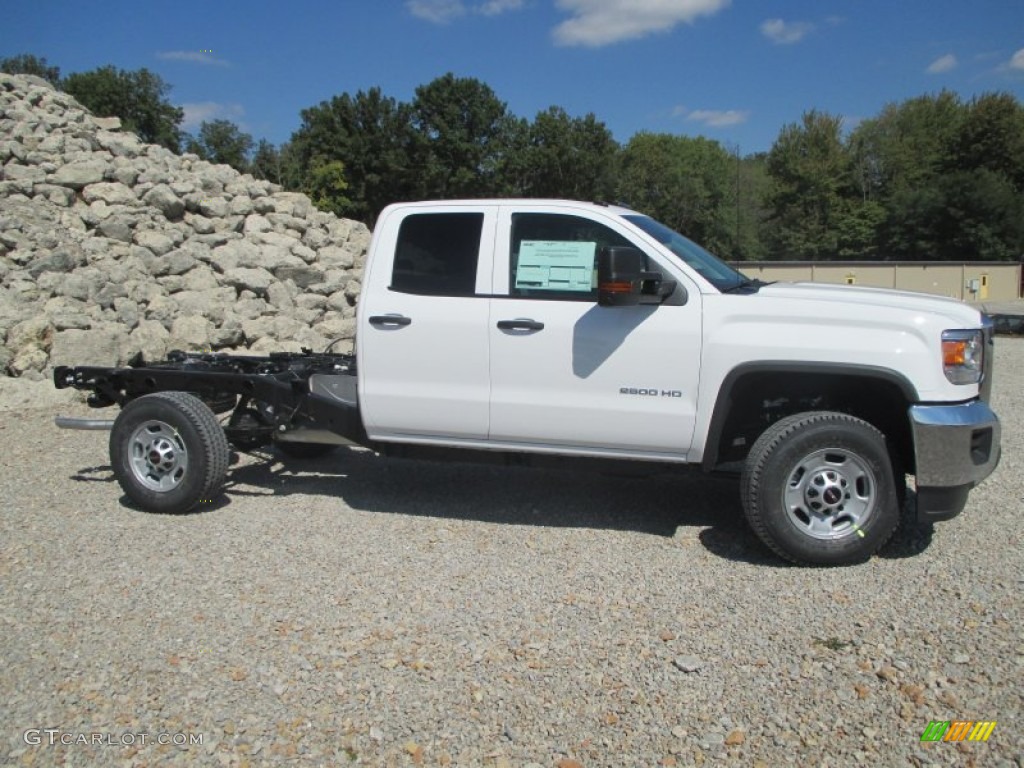 Summit White 2015 GMC Sierra 2500HD Double Cab 4x4 Chassis Exterior Photo #97400094