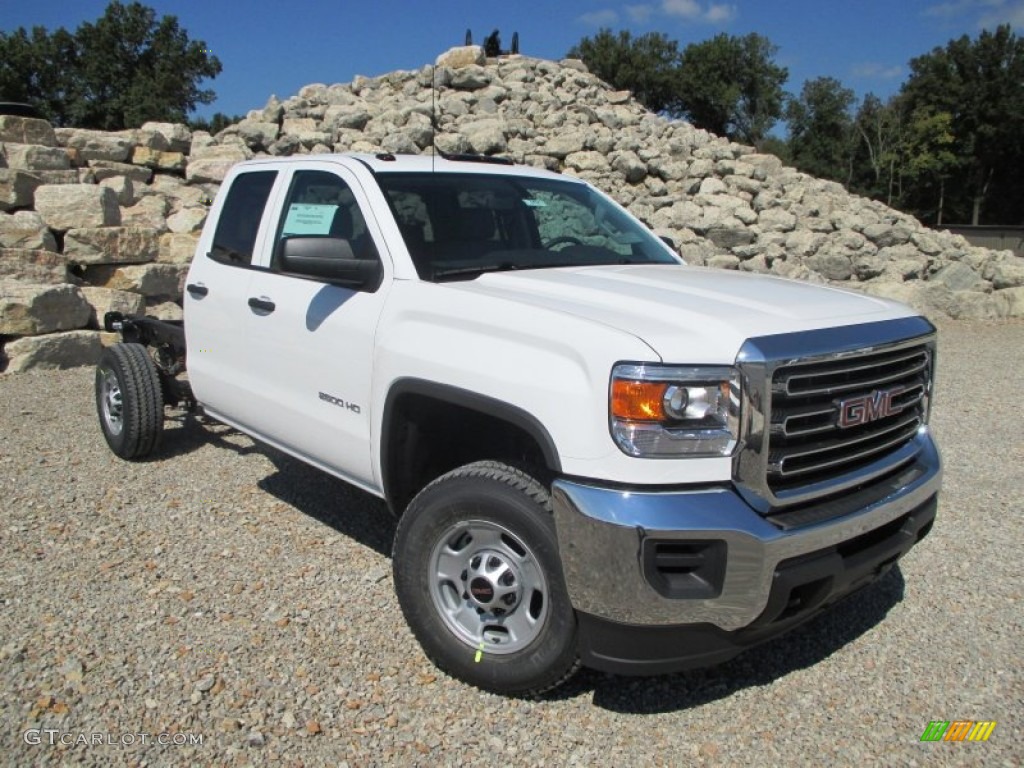 Summit White 2015 GMC Sierra 2500HD Double Cab 4x4 Chassis Exterior Photo #97400129