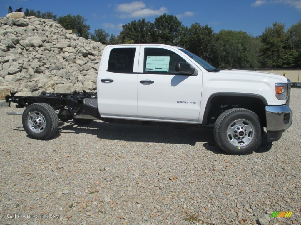 Summit White 2015 GMC Sierra 2500HD Double Cab 4x4 Chassis Exterior Photo #97400627
