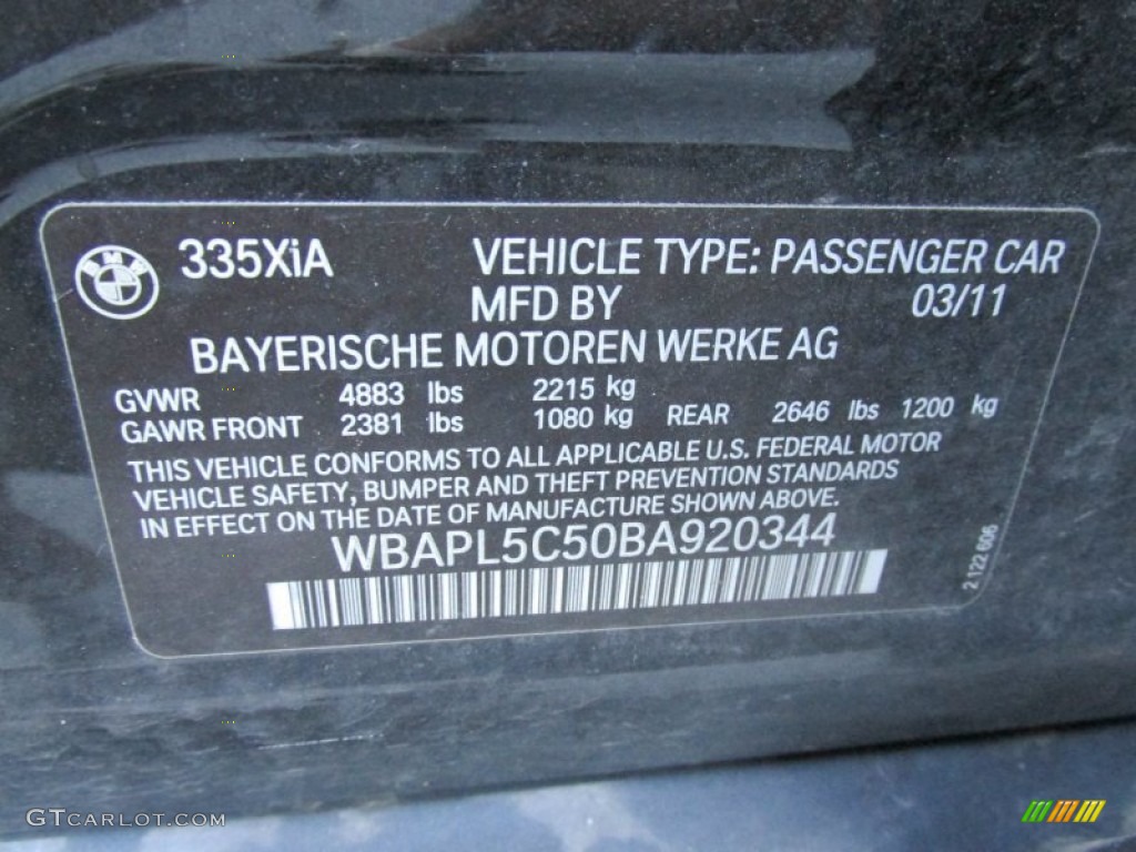 2011 3 Series 335i xDrive Sedan - Jet Black / Oyster/Black Dakota Leather photo #19