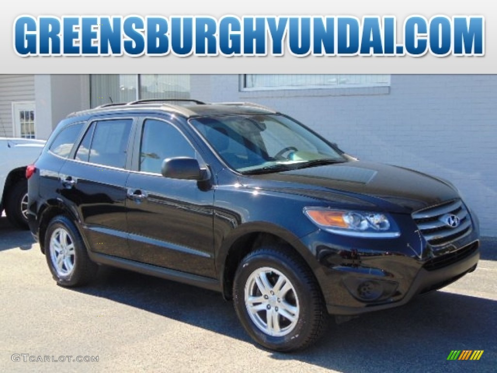 2012 Santa Fe GLS AWD - Twilight Black / Gray photo #1