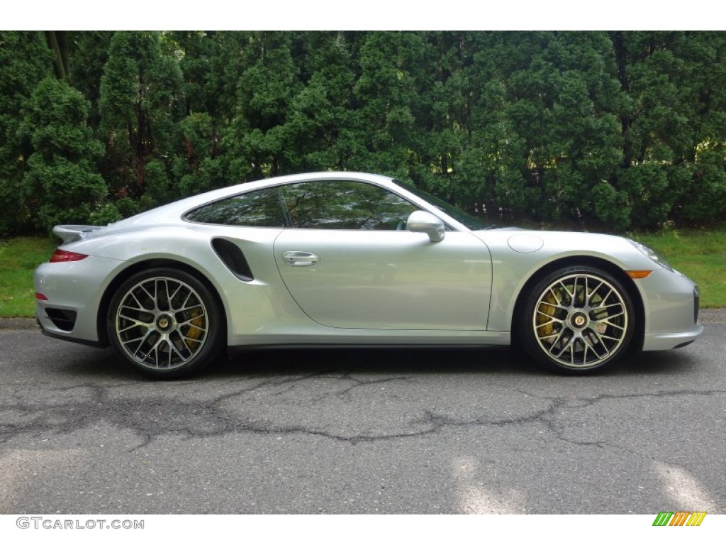 Rhodium Silver Metallic 2015 Porsche 911 Turbo S Coupe Exterior Photo #97407773