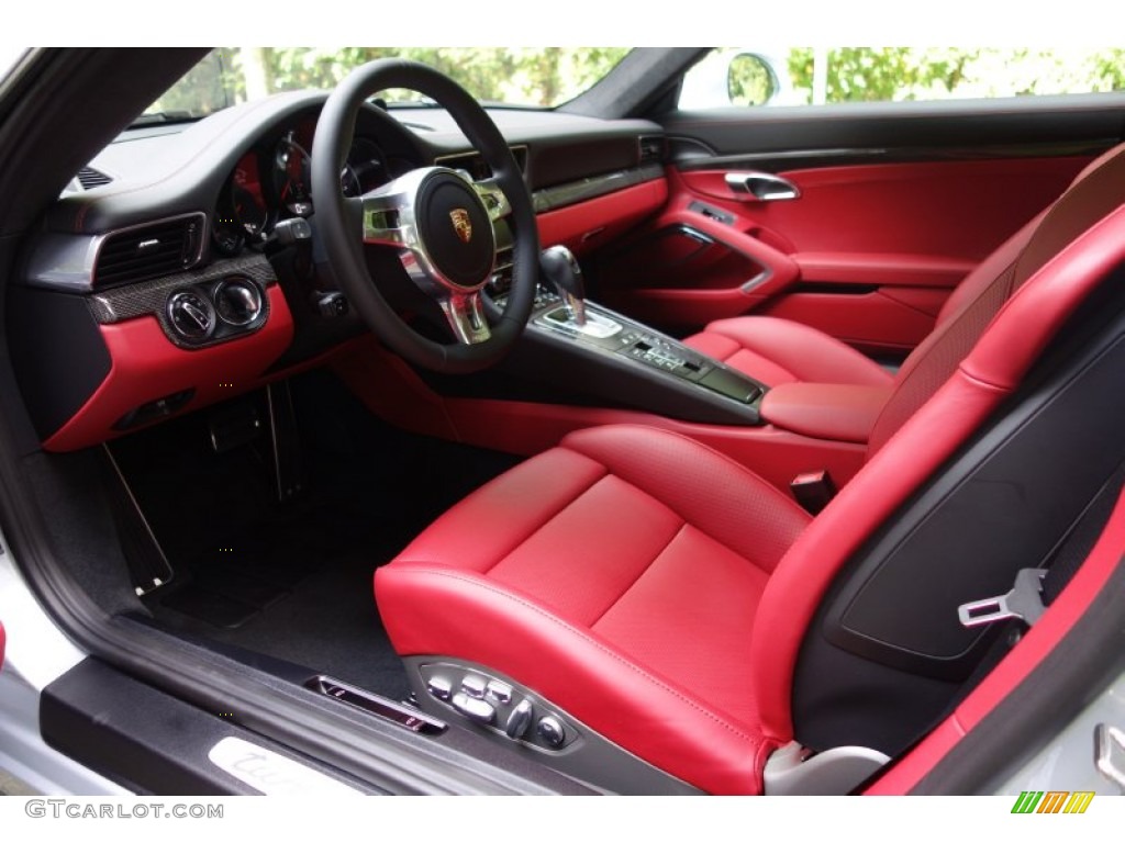 Black/Garnet Red Interior 2015 Porsche 911 Turbo S Coupe Photo #97407878