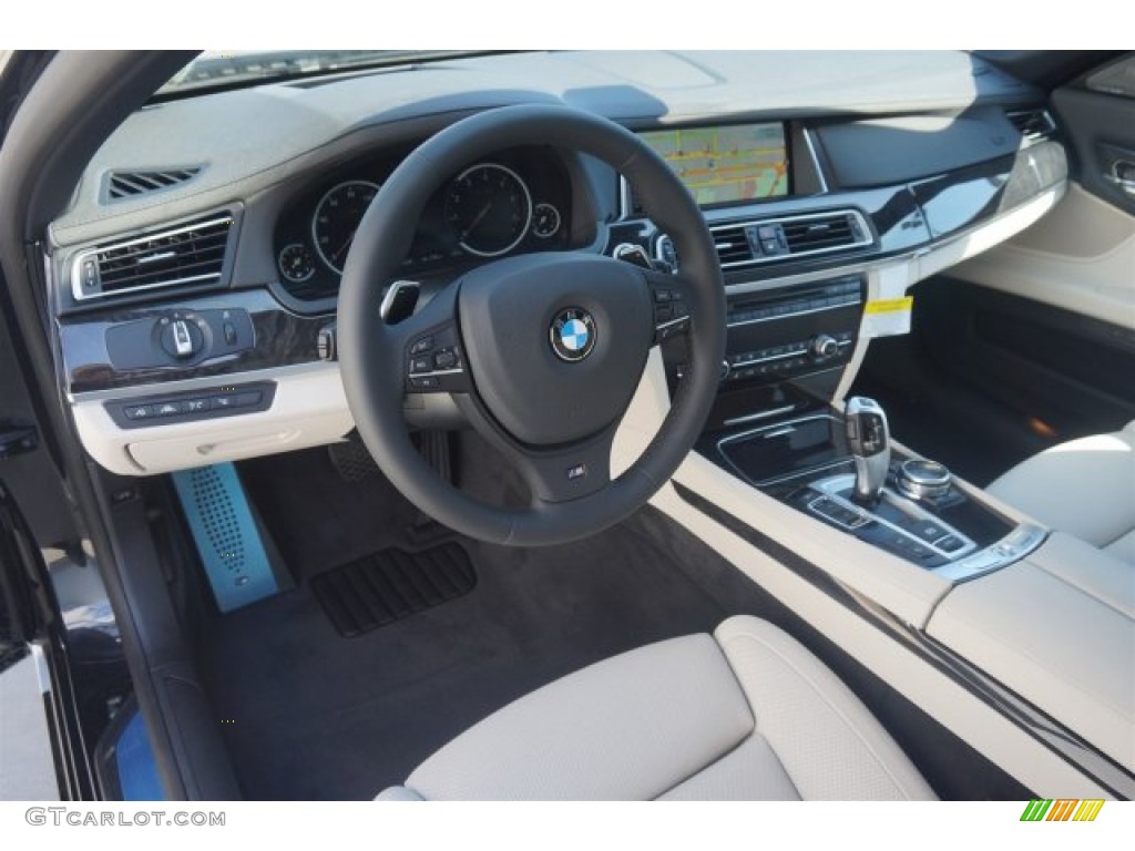 Ivory White/Black Interior 2015 BMW 7 Series 740Li Sedan Photo #97410907