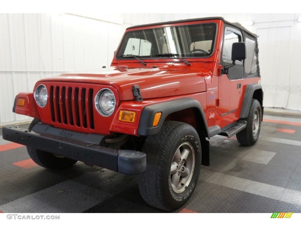 1997 Wrangler Sport 4x4 - Flame Red / Gray photo #3