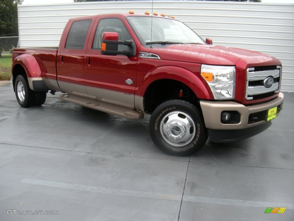 2014 F350 Super Duty King Ranch Crew Cab 4x4 Dually - Ruby Red Metallic / King Ranch Chaparral Leather photo #1