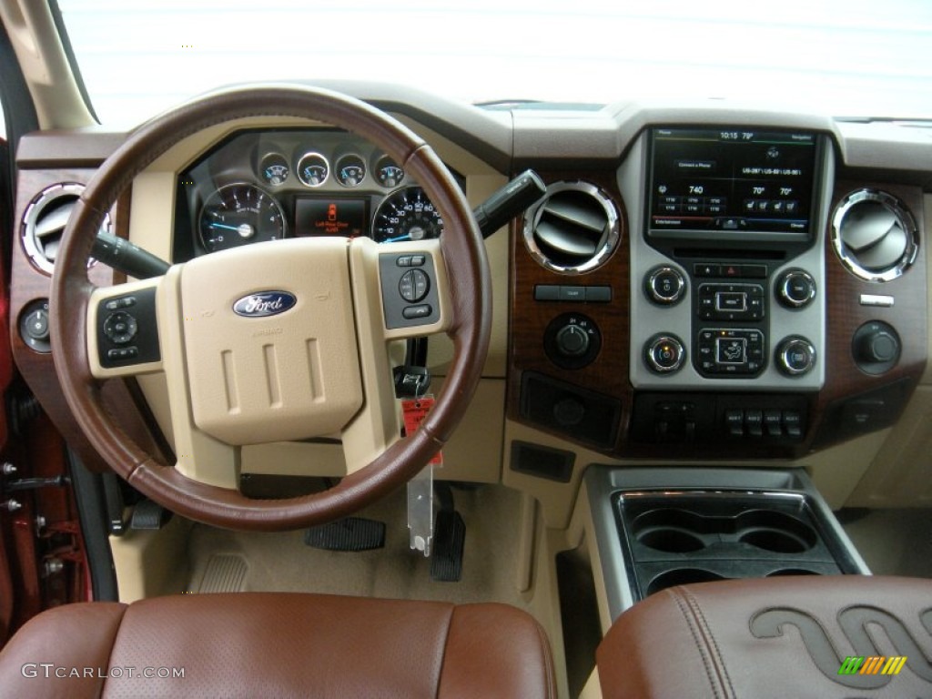 2014 F350 Super Duty King Ranch Crew Cab 4x4 Dually - Ruby Red Metallic / King Ranch Chaparral Leather photo #42