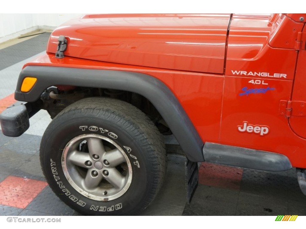 1997 Wrangler Sport 4x4 - Flame Red / Gray photo #51