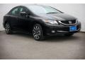 2014 Crystal Black Pearl Honda Civic EX-L Sedan  photo #1