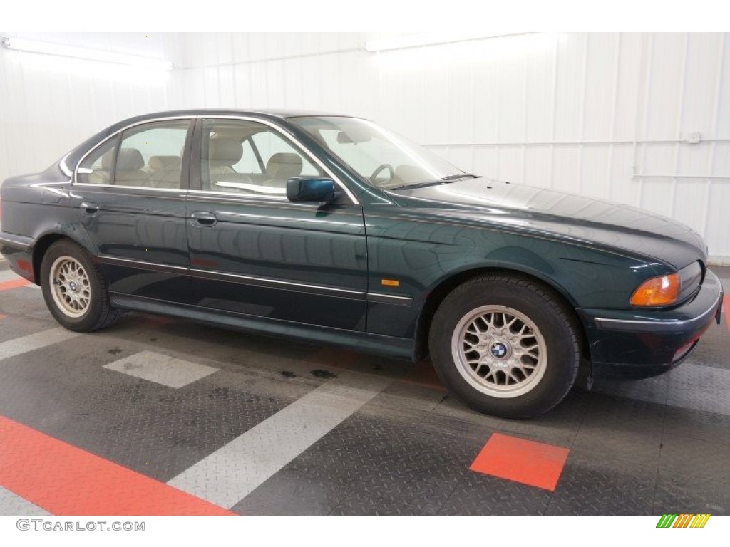 1997 5 Series 528i Sedan - Oxford Green Metallic / Sand Beige photo #60