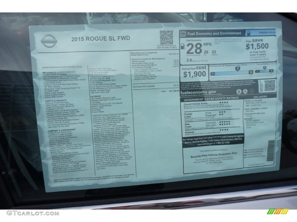 2015 Nissan Rogue SL Window Sticker Photo #97424240