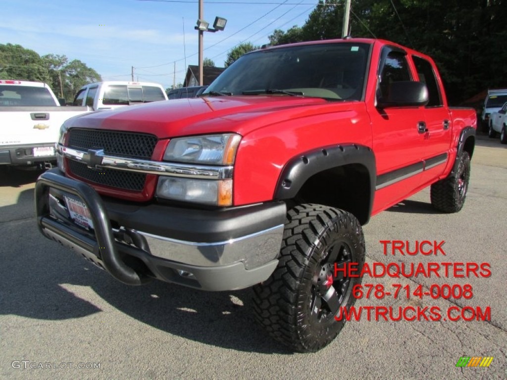 2005 Silverado 1500 Z71 Crew Cab 4x4 - Victory Red / Tan photo #1