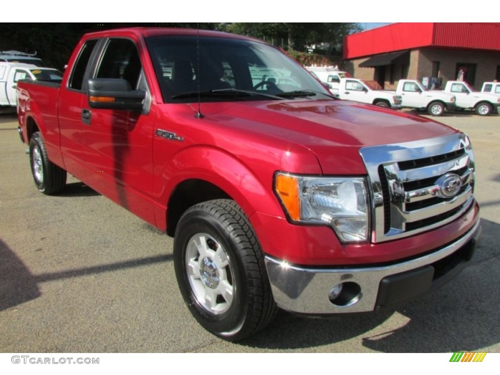 2011 F150 XLT SuperCab - Red Candy Metallic / Steel Gray photo #4