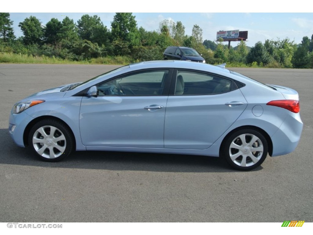 2013 Elantra Limited - Blue Sky Metallic / Beige photo #3