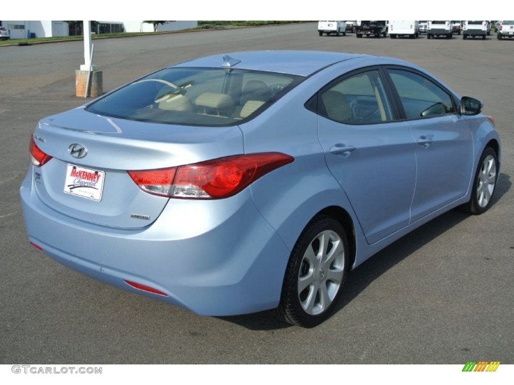 2013 Elantra Limited - Blue Sky Metallic / Beige photo #5