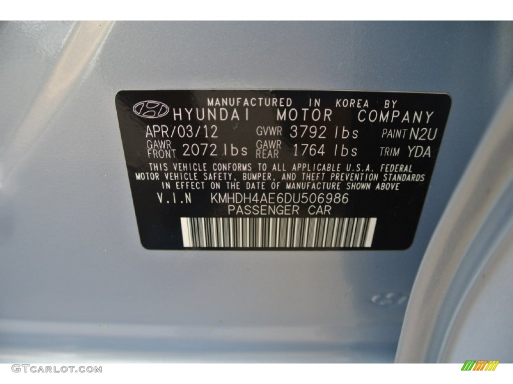 2013 Elantra Limited - Blue Sky Metallic / Beige photo #7