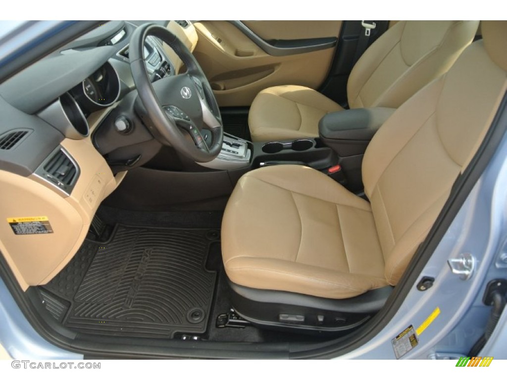 2013 Elantra Limited - Blue Sky Metallic / Beige photo #8