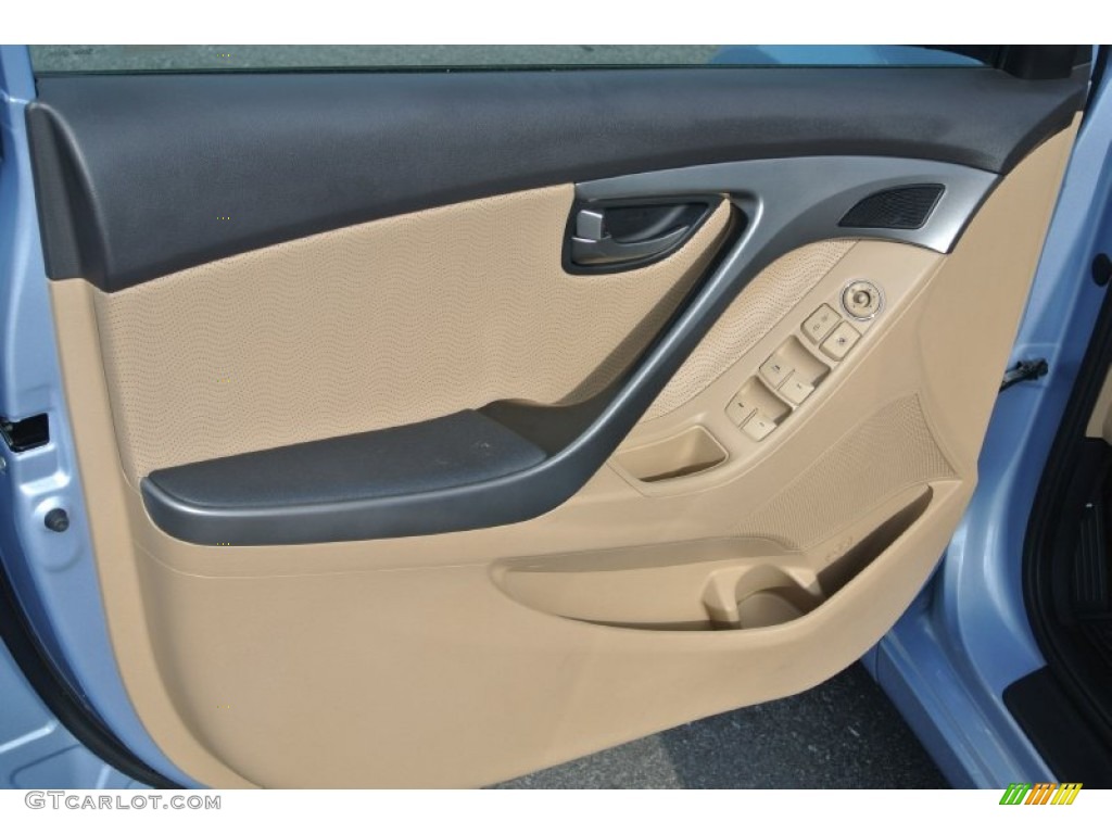 2013 Elantra Limited - Blue Sky Metallic / Beige photo #10