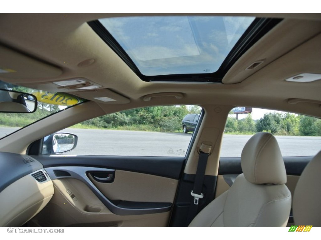 2013 Elantra Limited - Blue Sky Metallic / Beige photo #12