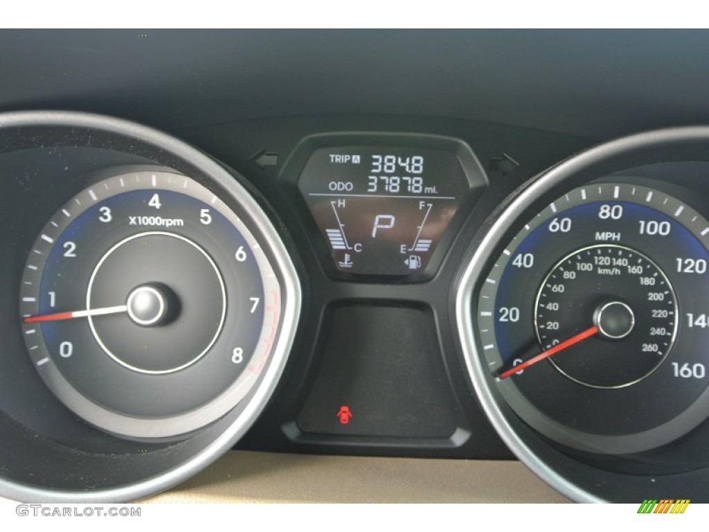 2013 Elantra Limited - Blue Sky Metallic / Beige photo #18