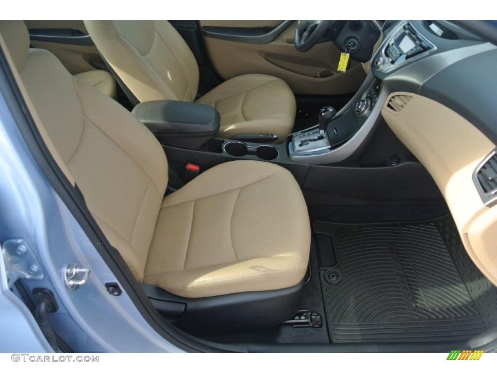 2013 Elantra Limited - Blue Sky Metallic / Beige photo #22